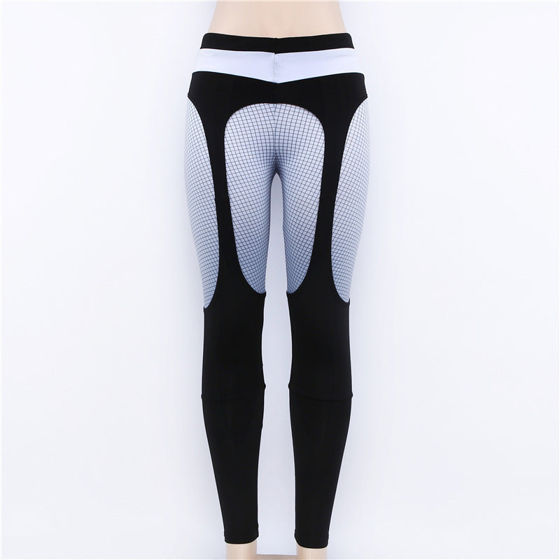 Printed Color Block Yoga Leggings