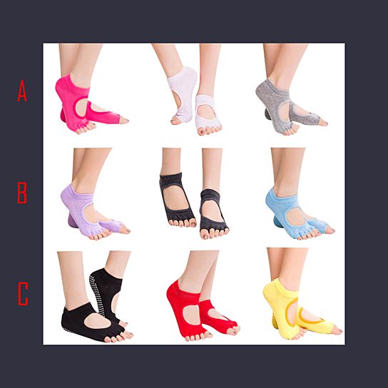 Peep Toe Yoga Socks – 3 Pair Pack